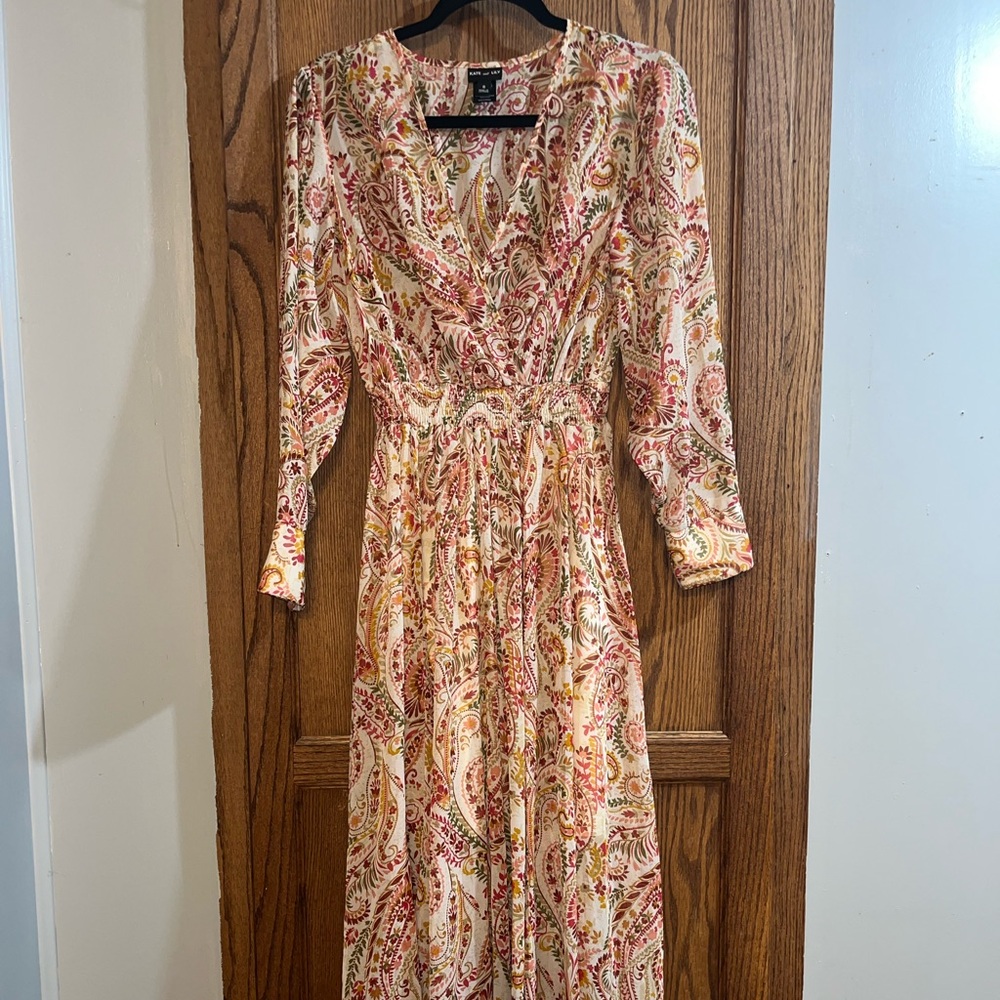 Kate and Lily Floral Print Long Sleeve Dress